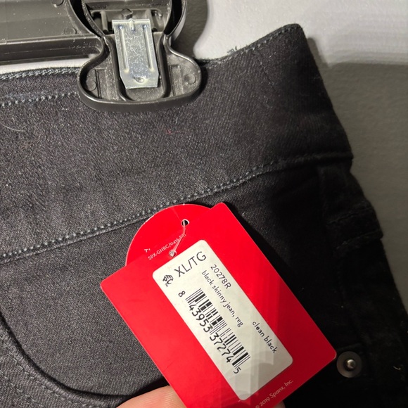 Spanx Black Skinny Pull On Jeans Size XL - Picture 4 of 5